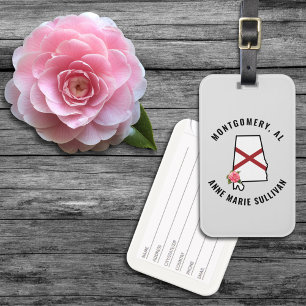 Douanenaam Alabama Vlag & Bloem Cornhole Set Bagagelabel