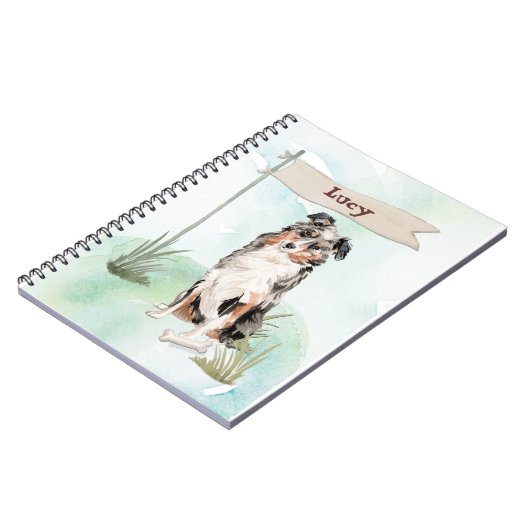 Douanenaam Australian Shepherd Pet Dog Notitieboek (Linkerzijde)
