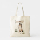 Douanenaam Australian Shepherd Pet Dog Tote Bag (Achterkant)
