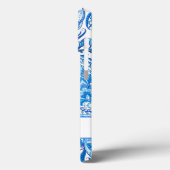 Douanenaam Blauw en Witte Paisley Case-Mate iPhone Case (Achterkant / Links)