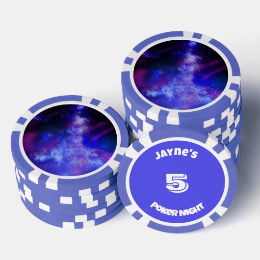 Douanenaam Blauw Sapphire Poker Chips (Opstapeling)