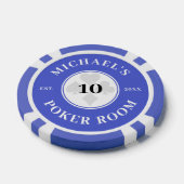 Douanenaam Blauw & Wit Las Vegas Denomination Poker Chips (Enkel)