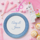 Douanenaam Blauwe Glitter 9"Document Borden Papieren Bordje (Feest)