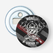 Douanenaam Brandweerpost Button Flesopener (Voorkant)