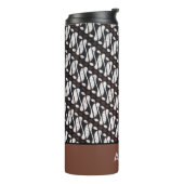 Douanenaam Bruin Wit Java Ethnik Batik Thermosbeker (Gedraaid links)