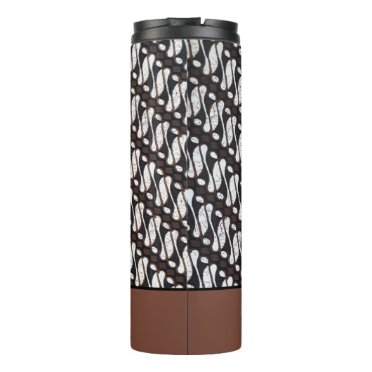 Douanenaam Bruin Wit Java Ethnik Batik Thermosbeker (Achterkant)