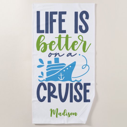 Douanenaam Cruise Strandlaken (Voorkant)