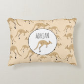 Douanenaam Cute Australian Kangaroo Pattern Accent Kussen (Voorkant)