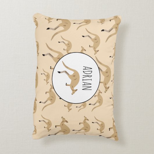 Douanenaam Cute Australian Kangaroo Pattern Accent Kussen (Achterkant (Verticaal))