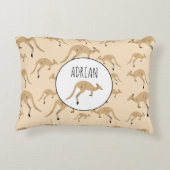 Douanenaam Cute Australian Kangaroo Pattern Accent Kussen (Achterkant)