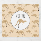 Douanenaam Cute Australian Kangaroo Pattern Bier Etiket (Enkel label)