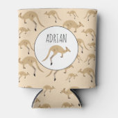 Douanenaam Cute Australian Kangaroo Pattern Blikjeskoeler (Voorkant)