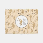 Douanenaam Cute Australian Kangaroo Pattern Fleece Deken (Voorkant (Horizontaal))