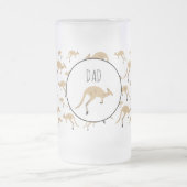 Douanenaam Cute Australian Kangaroo Pattern Matglas Bierpul (Center)