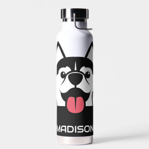 Douanenaam Cute Siberian Husky Waterfles