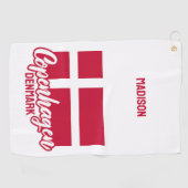 Douanenaam Denemarken Vlag Golfhanddoek (Horizontaal)