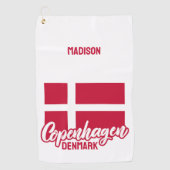 Douanenaam Denemarken Vlag Golfhanddoek (Voorkant)