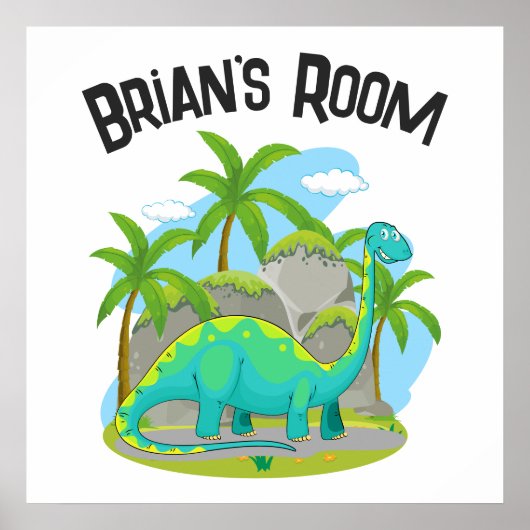 Douanenaam Dinosaur Zaal Decor Kinder Muur Poster (Voorkant)