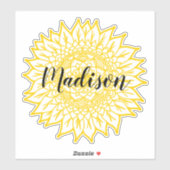 Douanenaam Geel Zonnebloem Bloem Mandala Sticker (Vel)