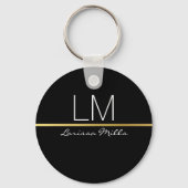 douanenaam . gepersonaliseerd zwart sleutelhanger (Achterkant)