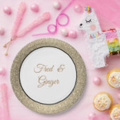 Douanenaam Gouden Glitter 9"Document Borden Papieren Bordje (Feest)