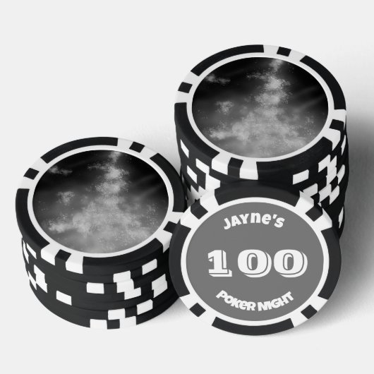 Douanenaam Grijs Monochroom Poker Chips (Opstapeling)