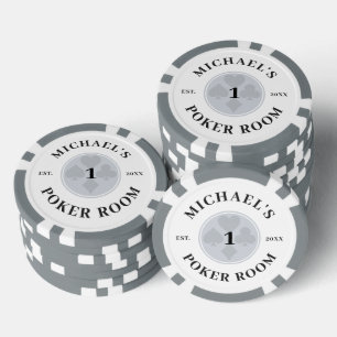 Douanenaam Grijs & Wit Las Vegas Denominatie Poker Chips