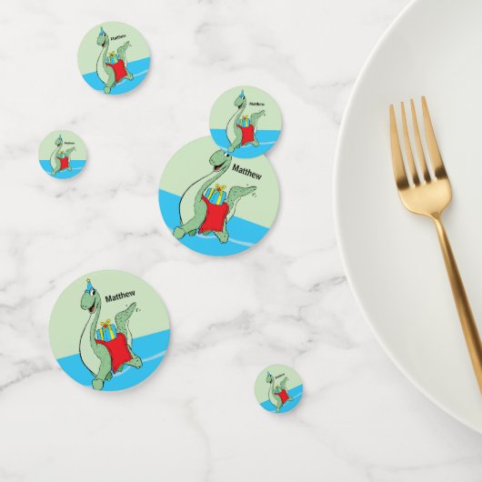 Douanenaam, Jongen, Verjaardag Dinosaurus Confetti (Groep)