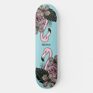 Douanenaam & Kleur Roze Flamingo Skateboard