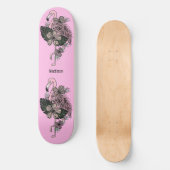 Douanenaam & Kleur Roze Flamingo Skateboard (Voorkant)