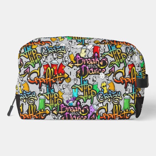 Douanenaam Kleurrijke Hiphop Patroon Toilettasje (Achterkant)
