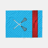 Douanenaam lacrosse sticks sky blue polka stips fleece deken (Voorkant (Horizontaal))