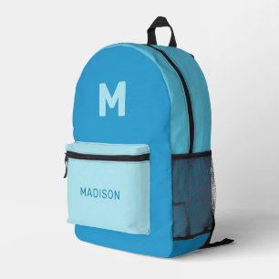 Douanenaam & Monogram Blauw Bedrukte Rugzak