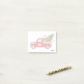 Douanenaam Monogram Rode  Vrachtwagen Kerstmis Post-it® Notes (Op bureau)
