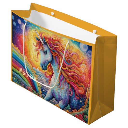 Douanenaam Mooie Eenhoorn Groot Cadeauzakje (Voorkant Gekanteld)