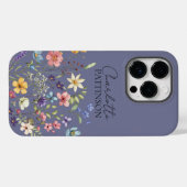 Douanenaam Paars Grijs Botanisch Wildflower Case-Mate iPhone Case (Achterkant (horizontaal))