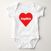 Douanenaam Rode Hart Valentijnsdag Romper (Voorkant)