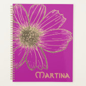 Douanenaam Roze/Gouden Bloem Ontwerpplanner Planner (Voorkant)