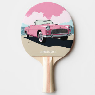 Douanenaam Roze Klassieke Auto Tafeltennisbatje