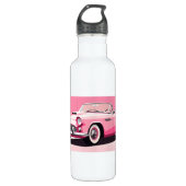 Douanenaam Roze Klassieke Auto Waterfles (Voorkant)