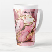 Douanenaam Roze Marmer & Gouden Latte Mok (Rechterhoek)