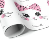 Douanenaam Schattige Kattengezicht Cadeaupapier (Rol Hoek)