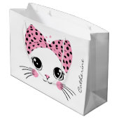 Douanenaam Schattige Kattengezicht Groot Cadeauzakje (Achterkant Gekanteld)