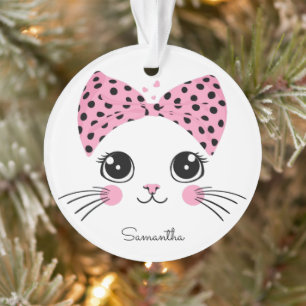 Douanenaam Schattige Kattengezicht Ornament