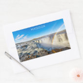 Douanenaam Selfoss Waterfall, IJsland Rechthoekige Sticker (Envelop)