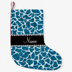 Douanenaam sky blue glitter giraffe kleine kerstsok