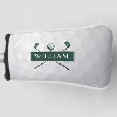 Douanenaam Smaragd Groene Clubs en Bal Golfheadcover (Voorkant)