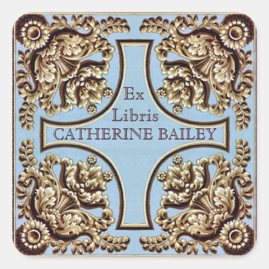 Douanenaam Victoriaans Ex Libris Stickers (Voorkant)