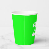 Douanenummer neon groen wit monogram verjaardag papieren bekers (Rechts)