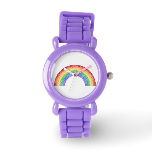 DOUANESCHALKBOARD RAINBOW WATCH RED SPARKLE HORLOGE (Voorkant)